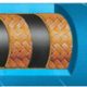 Tuyau hydraulique 2 tresses acier peau bleue - Isoflex fournisseur de tuyaux hydrauliques