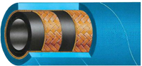 Tuyau hydraulique 2 tresses acier peau bleue - Isoflex fournisseur de tuyaux hydrauliques