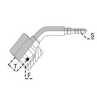 PSDKOS4 / PSDKOL4 / PSDKOLL4 : Embout à sertir DKO 45° série S, L et LL- femelle - embout hydraulique