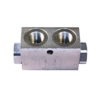 HCARBDPTFG : Clapet anti-retour bloc double femelle/femelle gaz - Pilote en T