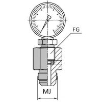 JMFGMA : Adaptateur droit mâle JIC x femelle gaz cylindrique manomètre - accessoire hydraulique