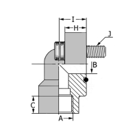 ABMFG93 / ABMFG96 : Bride de fixation taraudée 90° BSPP90°-BFX90° T - accessoire hydraulique