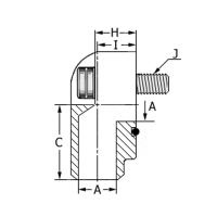 ABMBW3 / ABMBW6 : Bride de fixation 90° à passage intégral BFX 90° - accessoire hydraulique