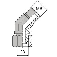 BCMF4 : Coude 45° mâle BSP x femelle tournant BSP