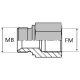 BMFI : Adaptateur hydraulique droit mâle BSP x femelle ISO