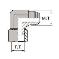 JIS-CMFTO9 : Coude 90° mâle JIS x femelle tournant JIS