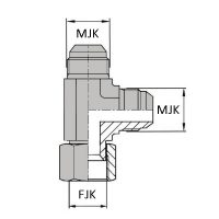 JIS-TMFKOR : Té Renversé orientable mâle KOMATSU x mâle KOMATSU x femelle tournant KOMATSU