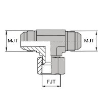JIS-TMFTOR : Té orientable mâle JIS x mâle JIS x femelle tournant JIS