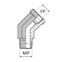 NPT-CMF4 : Coude 45° mâle NPT x femelle NPT