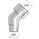 NPT-CMFNPSM4 : Coude 45° mâle NPT x femelle tournant NPSM (cylindrique) cône 60°