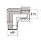 NPT-CMFNPSM9 : Coude 90° mâle NPT x femelle tournant NPSM (cylindrique) cône 60°