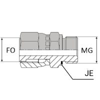OFMCY : Adaptateur femelle tournant ORFS x mâle GAZ CYLINDRIQUE + joint encastré