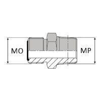 OMMBC : Adaptateur droit mâle ORFS x mâle NPT