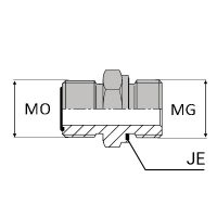 OMMCY : Adaptateur droit mâle ORFS x mâle Gaz cylindrique + joint encastré