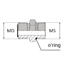 OMMSA : Adaptateur droit mâle ORFS x mâle SAE + joint torique