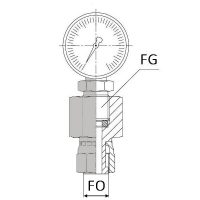 OUFFMA : Adaptateur femelle tournant ORFS x femelle Gaz cylindrique manomètre