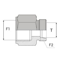 RFAEM : Adaptateur droit femelle Agricole 18x1,5 x mâle 24° Série Gaz