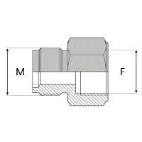 RMAFA : Adaptateur droit mâle Agricole 18x1,5 x femelle Agricole 18x1,5