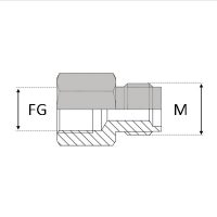 RMAFG : Adaptateur droit mâle Agricole 18x1,5 x femelle Gaz
