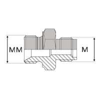 RMAMD : Adaptateur droit mâle Agricole 18X1,5 x mâle DIN Bague BS