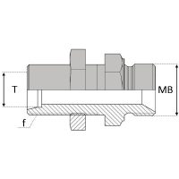 RUMCYC : Adaptateur droit mâle cloison 24° x mâle BSP pour bague BS + contre-écrou
