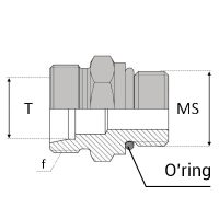 RUMSAE : Adaptateur droit mâle 24° Série Gaz x mâle SAE + Joint torique