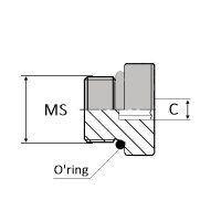SAE-OBMSPC : Bouchon mâle SAE six pans creux + joint torique