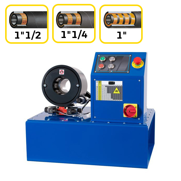 Sertisseuse électrique PE32L - presse à sertir tuyaux hydrauliques 1″1/2 1SN, 1″1/4 2SN, 1″ 4SH. Confection et réparation de flexibles hydrauliques et industriels.